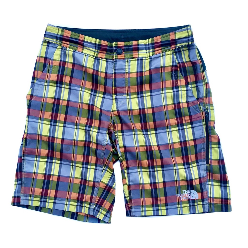 The North Face Checkered Scottish Plaid Hybrid  Swim Board Shorts Trunks EUC 30